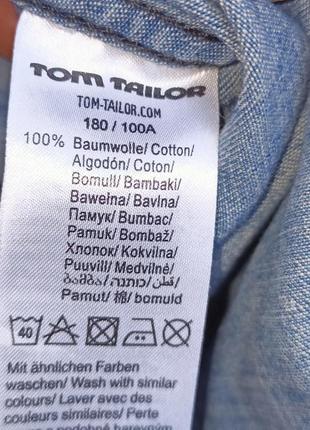 Брендовая джинсовая рубашка на кнопках,46-50разм.,tom tailor5 фото