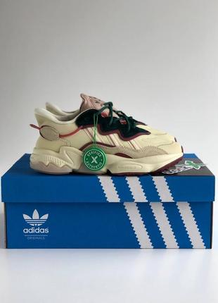 Жіночі кросівки adidas ozweego adiprene pride beige green brown