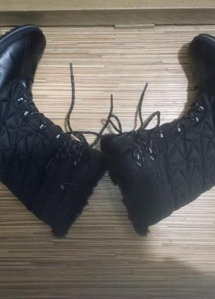 Черные зимние сапоги  высокие ботинки на шнуровке wanabee2 фото