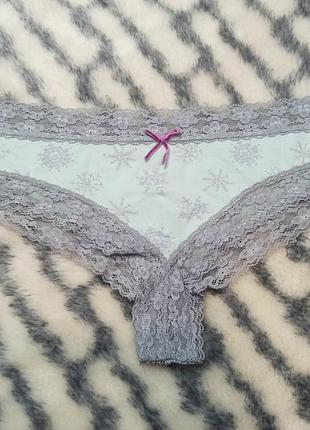 Хлопковые женские трусики в снежинках