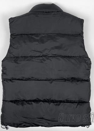 Мужская дутая жилетка moncler, сезон весна/осень, цвет черный
