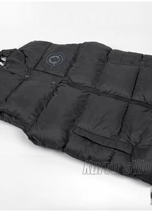 Мужская дутая жилетка moncler, сезон весна/осень, цвет черный