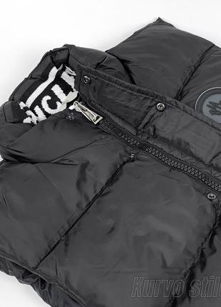 Мужская дутая жилетка moncler, сезон весна/осень, цвет черный