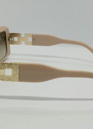 Hermes стильные женские солнцезащитные очки бежево кремовые с градиентом3 фото