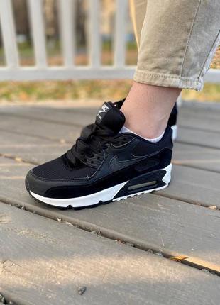 Женские кожаные кроссовки nike air max 90 #найк6 фото