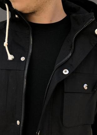 Молодіжна легка чорна куртка куртка бавовняна з капюшоном3 фото