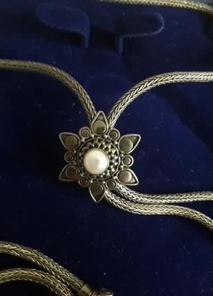 Винтаж 925 ba suarti серебро лариат колье ожерелье  чокер галстук боло2 фото