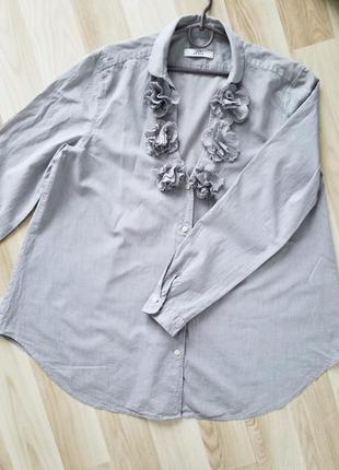 Базовая оверсайз рубашка из тонкого хлопка блузка рубашка натуральная сорочка жіноча