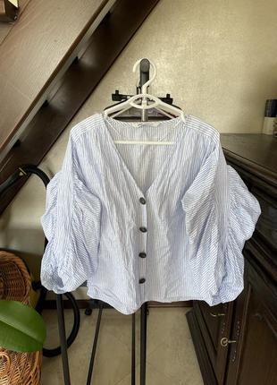 Объемная полосатая блуза zara5 фото