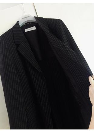 Max mara винтаж шерстяной прямой длинный пиджак тренч в полоску2 фото