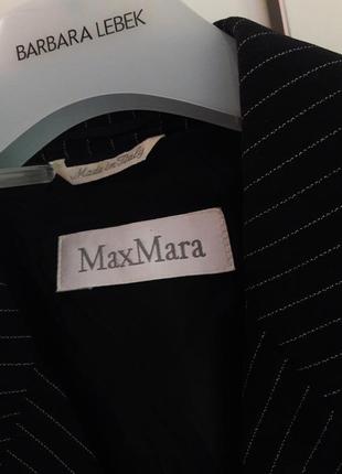Max mara вінтаж вовняний прямий довгий піджак плащ тренч в смужку8 фото