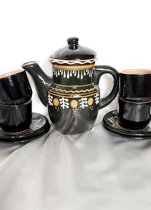 Сервіз майоліка чайник чашки кераміка