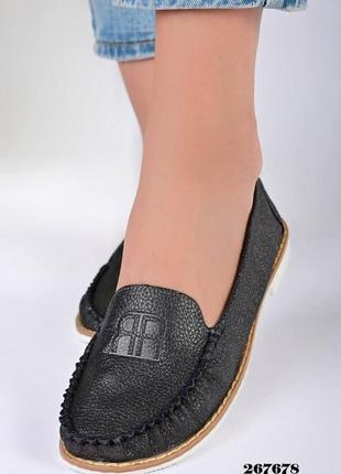 Акція! балетки мокасини кольору мокрий асфальт з логотипом.