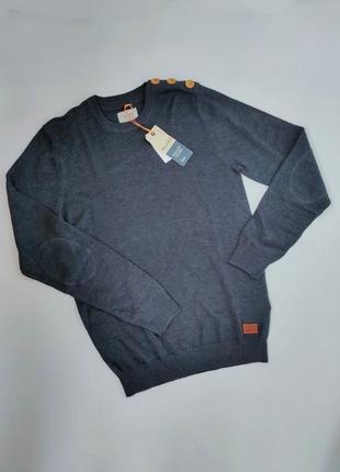 Синяя серая кофта джемпер blend m,  46, 38