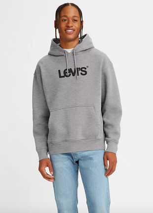 Кофта толстовка худи мужская на флисе levis оригинал