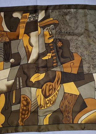 Шикарний атласний хустку 📌 картина абстракція picasso пабло пікассо(87см на 88 см)1 фото