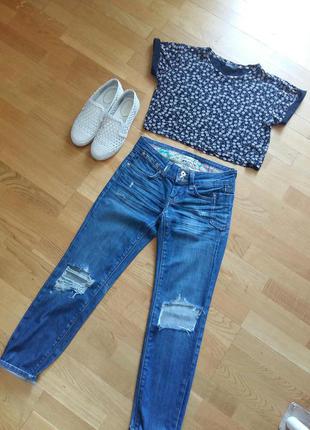 Хлопковый кроп топ футболка- распашонка new look 8 размер