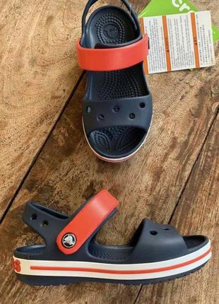 Кроксы сандали crocs crocband sandal kids navy