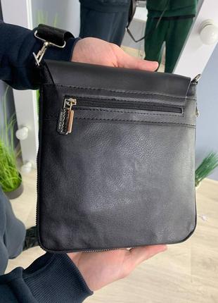 Мужская сумка филипп плейн черная - гарантия 50 дней pu кожа2 фото