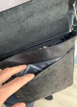 Мужская сумка филипп плейн черная - гарантия 50 дней pu кожа7 фото