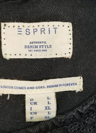 Платье esprit denim style р. l 44 46 48 джинсовое коттон, бахрома джинс бохо ровное10 фото