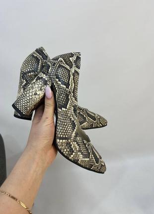 Ексклюзивні туфлі човники італійська шкіра і замша рептилія3 фото