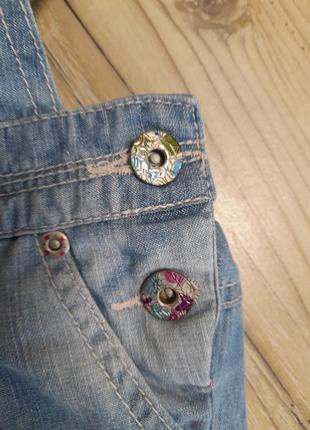 Комбінезон літній джинсовий для дівчинки3 фото