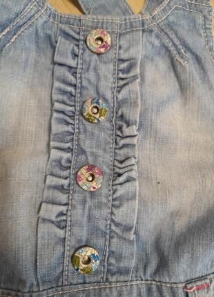 Комбінезон літній джинсовий для дівчинки4 фото