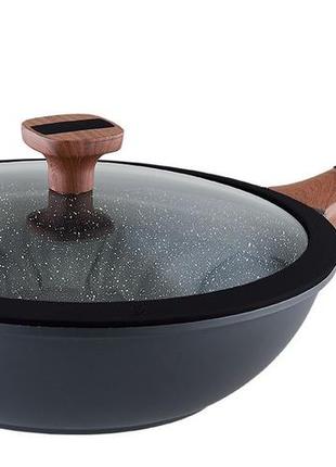 Сковорода wok с крышкой vinzer greblon induction line ø28 см (50505)