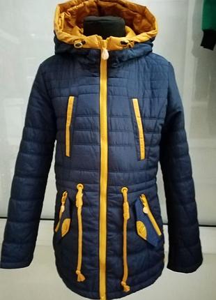 Демісезонні, подовжені куртки для дівчаток. р. 128-158.