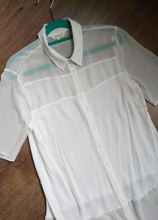 Стильная белая блуза туника размер с-м2 фото