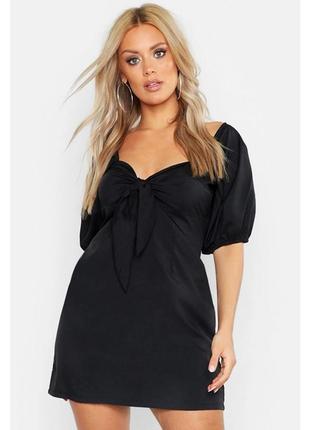 Красивое стильное эффектное черное платье рукава фонарики