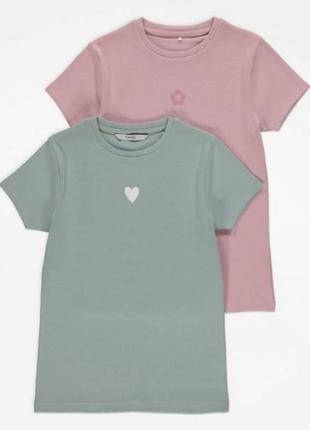 Комплект трикотажних футболок для дівчинки футболка 2шт. george