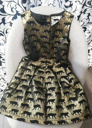 Ошатне плаття золоте в пантери yd