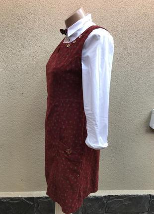 Платье,сарафан из мелкого вельвета в винтажном стиле,цветочный принт.100% хлопок3 фото