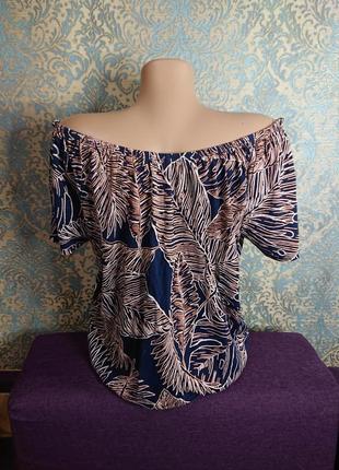 Красивая женская базовая летняя блуза блузка блузочка большой размер батал 50 /525 фото
