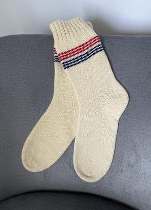Шкарпетки ручної роботи бежеві2 фото
