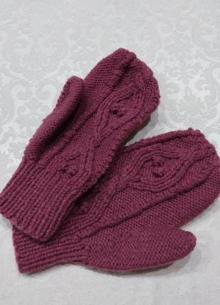Рукавиці рукавиці рожеві вазаные теплі