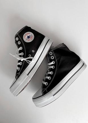 Converse chuck taylor high sole black трендові круті кеди конверс на високій підошві чорні весна літо женские классические кеды на высокой платформе