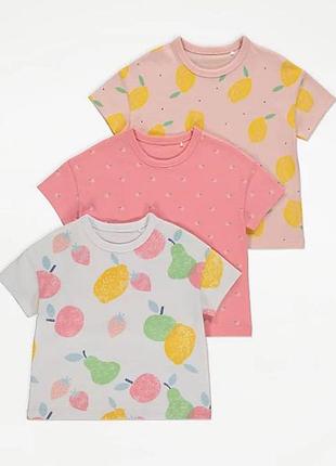 Комплект . george трикотажних футболок для дівчинки футболка 3 шт
