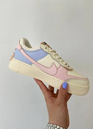 Nike air force shadow pink glaze новинка жіночі трендові кросівки найк форс молочні кремові кольорові весна літо осінь молочные цветные кроссовки4 фото