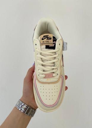 Nike air force shadow pink glaze новинка жіночі трендові кросівки найк форс молочні кремові кольорові весна літо осінь молочные цветные кроссовки5 фото