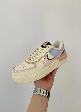 Nike air force shadow pink glaze новинка жіночі трендові кросівки найк форс молочні кремові кольорові весна літо осінь молочные цветные кроссовки3 фото