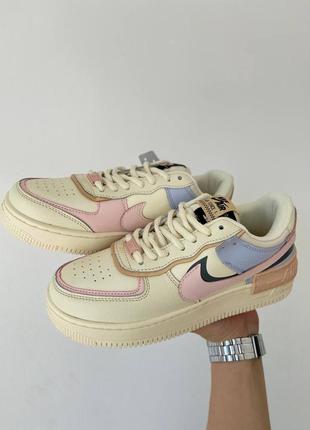 Nike air force shadow pink glaze новинка жіночі трендові кросівки найк форс молочні кремові кольорові весна літо осінь молочные цветные кроссовки8 фото