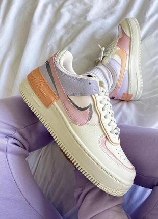 Nike air force shadow pink glaze новинка жіночі трендові кросівки найк форс молочні кремові кольорові весна літо осінь молочные цветные кроссовки