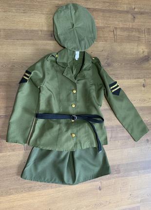 Сержант солдат военная милитари костюм 8-12 лет девочка3 фото
