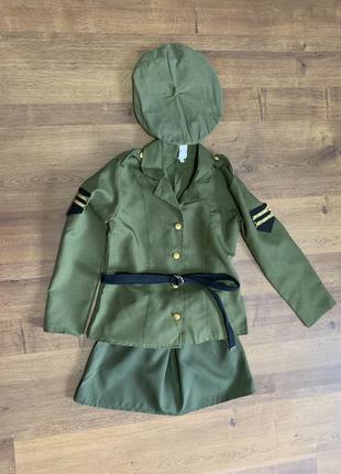Сержант солдат военная милитари костюм 8-12 лет девочка2 фото