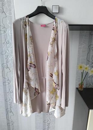 Кардиган подовжена кофточка на розорювання з метеликами 14-16