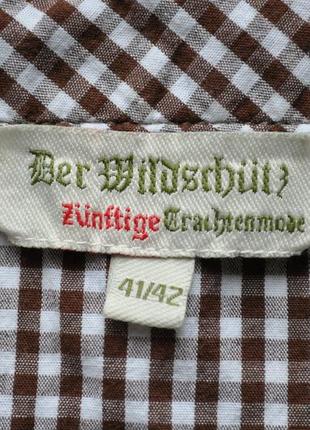 Стильная мужская рубашка der wildschuts в полоску с карманом.4 фото
