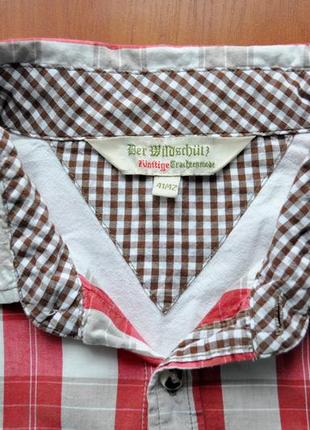 Стильная мужская рубашка der wildschuts в полоску с карманом.5 фото